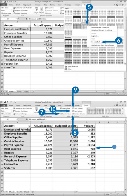 Modify a Table Style