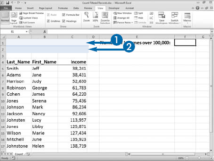 Count Filtered Records