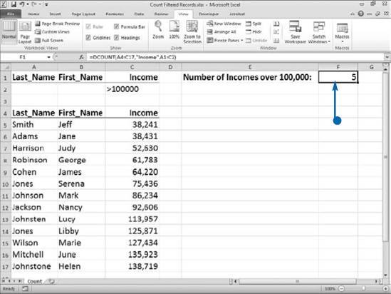 Count Filtered Records