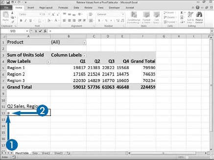 Retrieve Values from a PivotTable