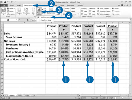 Print Multiple Areas of Your Worksheet