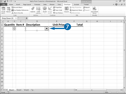 Add a Form Control to a Worksheet