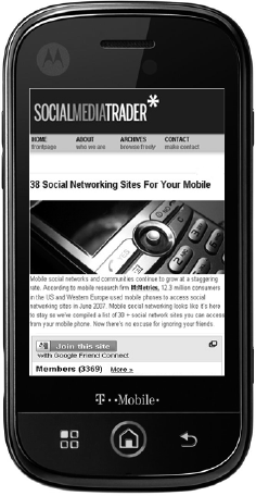 Advertise your mobile community on mobile Web sites to attract mobile users.