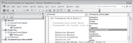 If the module contains two or more macros, scroll to the macro you want to edit, or select it from this Procedure drop-down list.