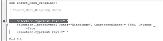 Use a breakpoint (the red circle that appears in the margin indicator bar) to stop code execution at a line of your choice.