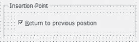 Place a check box in the Insertion Point frame.