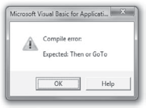 The VBA Editor helps debug your code by identifying many compile errors as it checks the statements you enter.