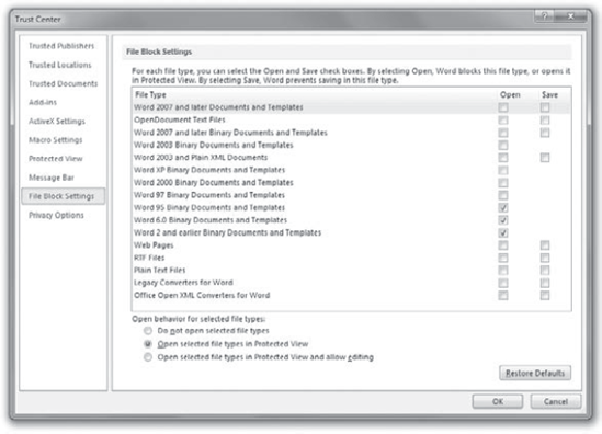 File Block Settings specify what types of documents you want blocked or sandboxed.