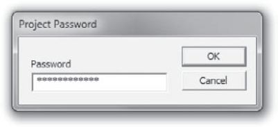 When you open a locked project, you need to enter the password for the project in this Project Password dialog box.