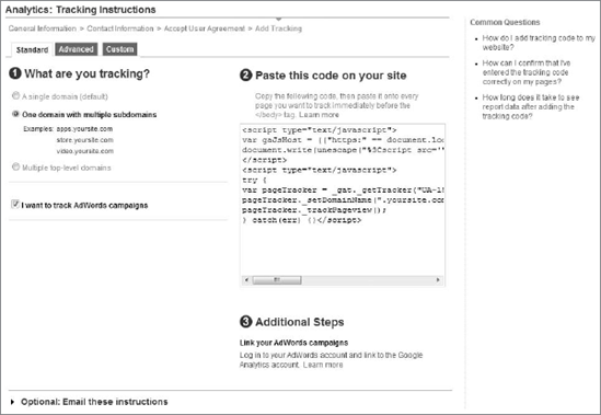 The Google Analytics Tracking Code Wizard