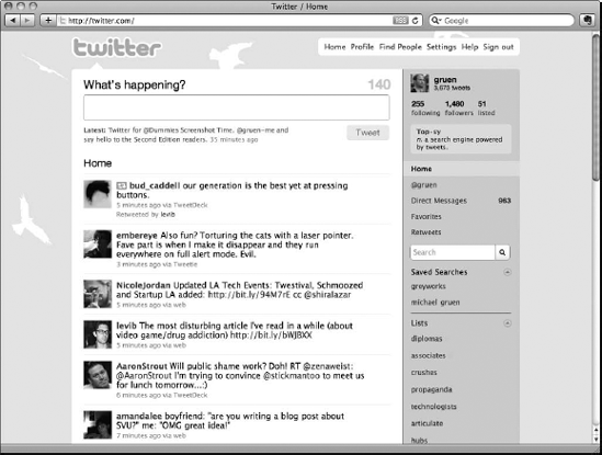 The Web interface, which is just one of the ways you can use Twitter.