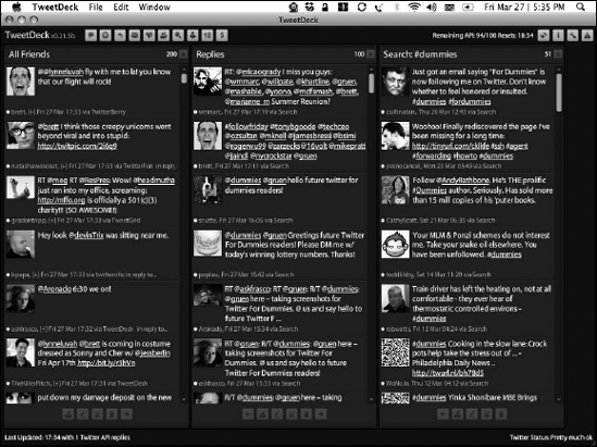 You can get your Twitter info by using TweetDeck.