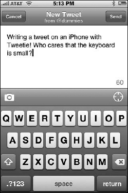 You can post new tweets by using Tweetie.