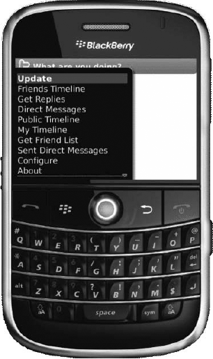 TwitterBerry, a Twitter BlackBerry application