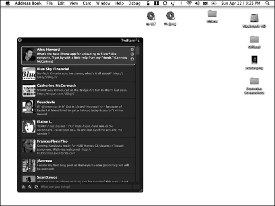 A Twitterrific desktop interface.