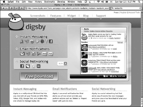 You can keep up with your Twitter account by using Digsby.