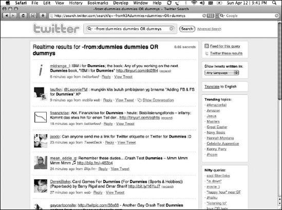 Twitter Search results for a Dummies string.