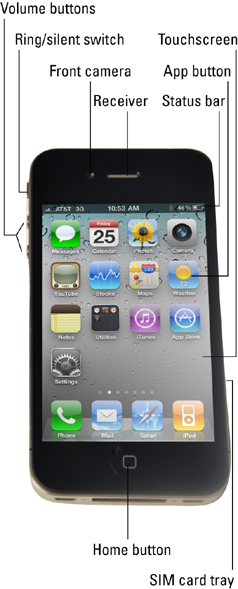 The front of the iPhone 4 is a study in elegant simplicity.