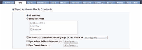 Want to synchronize your contacts? This is where you set things up.