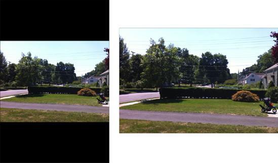 The same picture in portrait (left) and landscape (right) modes.