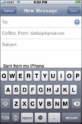 The New Message screen appears, ready for you to start typing the recipient's name.