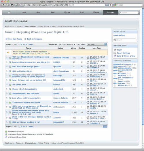 Page 1 of 276 pages of discussions about integrating the iPhone into your digital life.