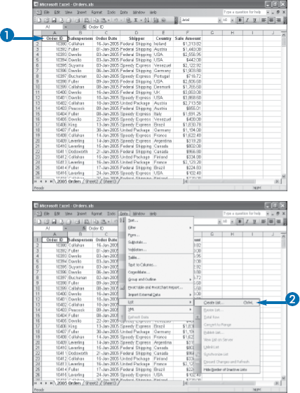 Create a List for a PivotTable Report