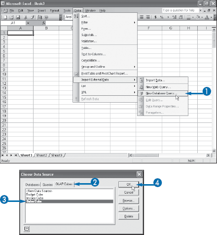 Create a PivotTable from an OLAP Cube