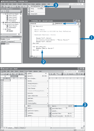 RUN A MACRO FROM EXCEL