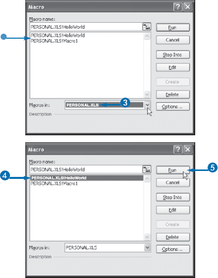 RUN A MACRO FROM EXCEL