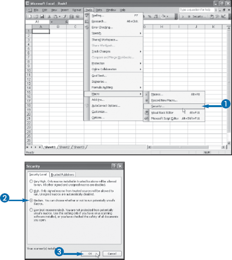 SET THE MACRO SECURITY LEVEL