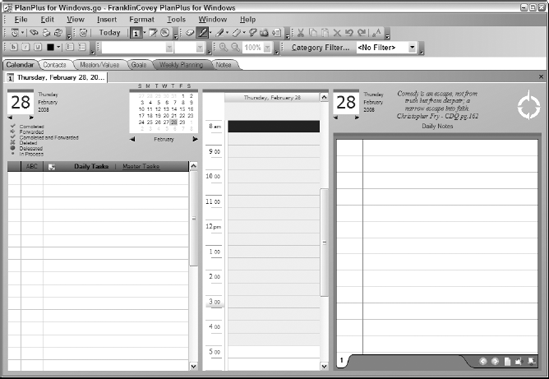 PlanPlus for Windows program window as it appears when you launch this standalone program.