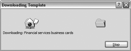 The download alert box appears when the download begins. If you change your mind, click Stop. Otherwise, the box automatically goes away when the download is complete.