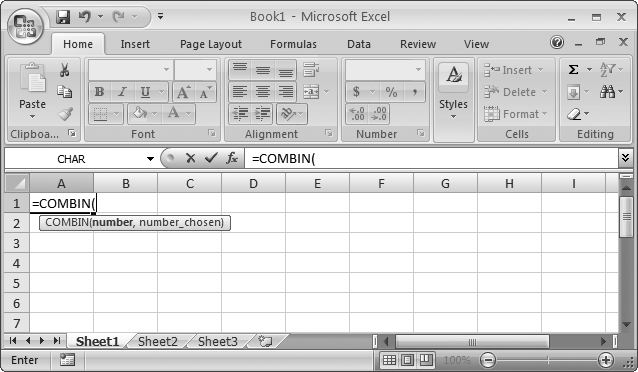 When you type the opening parentheses after a function name, Excel automatically displays a tooltip indicating what arguments the function requires. The argument you’re currently entering is shown bolded in the tooltip. The argument names aren’t crystal clear, but if you already know how the function works, they’re usually enough to jog your memory.