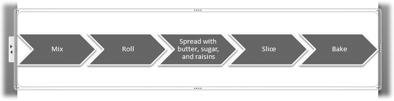 This horizontal chevron diagram is just one of dozens of different diagrams that you can add to your PowerPoint slides. Because your audience needs to read your diagrams easily, no matter which diagram type you choose, you’ll want to keep the individual steps to no more than a handful.