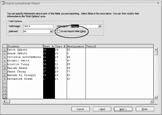 To configure a field, select it in the preview, and then adjust the settings. If you decide you don’t want to import a field at all, then you can choose “Do not import field” to ignore it altogether.