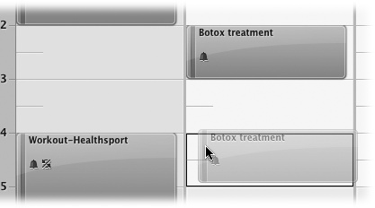 You can drag an appointment vertically in its column to make it earlier or later in the same day, or horizontally to another date. If you invited people to an event that you’re editing, Entourage asks if you want to send an update to your invites, so that they’re always kept in the loop.