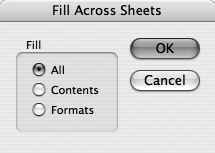 You can copy three ways into other worksheets: All (both the formats and data), Contents (the data or formulae), or Formats (just the formats in the worksheet).