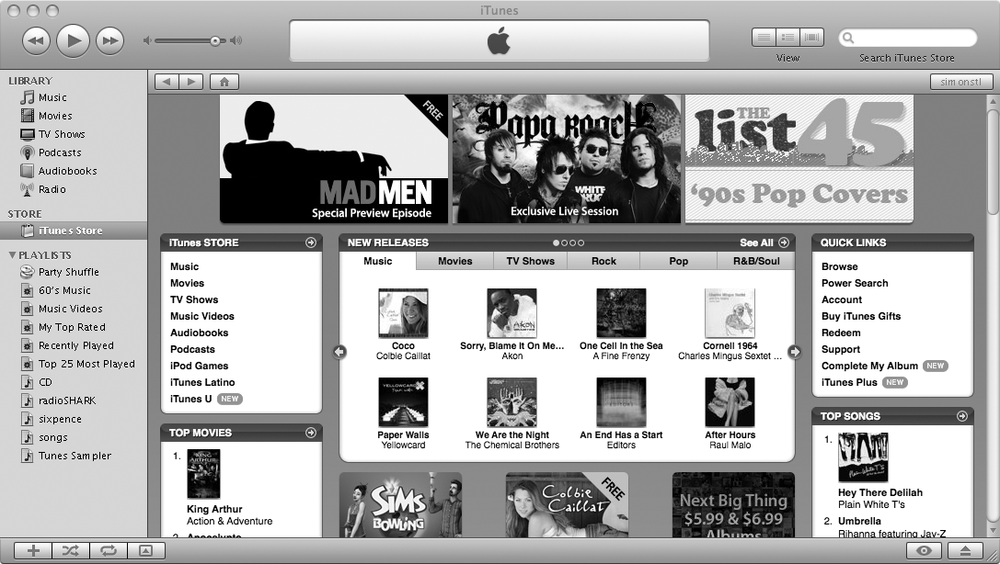 Apple’s music store running inside of iTunes