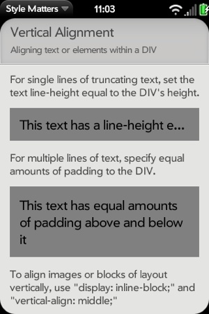 Vertical alignment examples