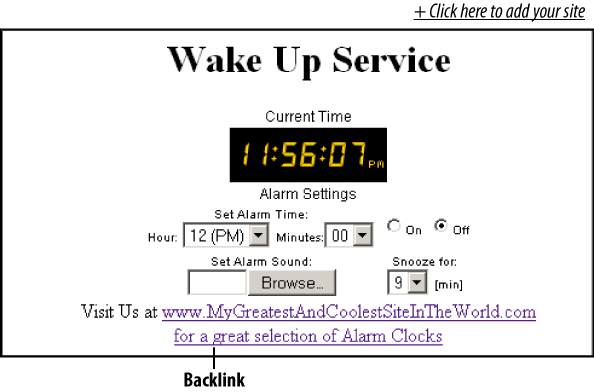 Wake Up Service widget