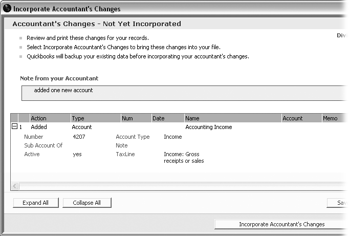 If you want a record of your accountant’s changes, click Print. Or to save a copy to a PDF format file, click “Save as PDF”.