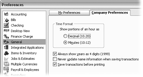 To display hours and minutes as a decimal number, choose the Decimal option. For example, if you type 15:45 (15 hours and 45 minutes) in a time field, QuickBooks converts the value to 15.75. To display hours and minutes, choose the Minutes option. For this option, QuickBooks displays the entry 5.4 as 5:24.