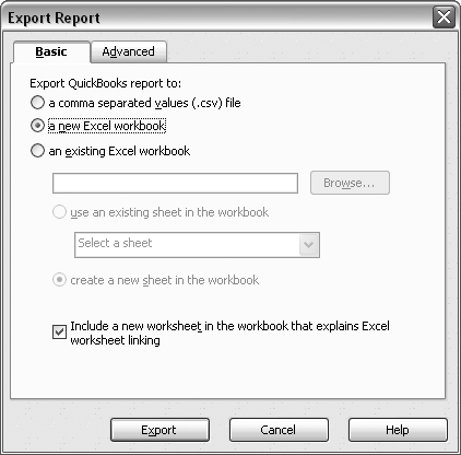 If you want a worksheet with tips for working with the resulting Excel worksheet, be sure to leave on the “Include a new worksheet in the workbook that explains Excel worksheet linking” checkbox.