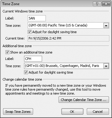 Configuring Outlook for Multiple Time Zones