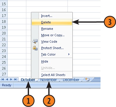 Delete One or More Worksheets