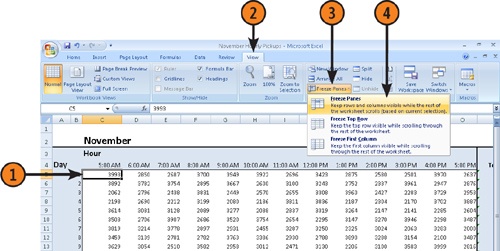 View Multiple Parts of a Worksheet by Freezing Panes