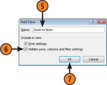 Name the Current View of the Worksheet