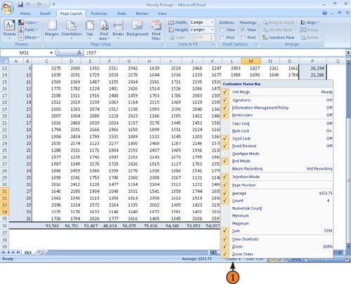 Find the Total, Average, or Other Values of Cell Data