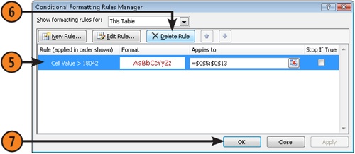 Delete a Conditional Formatting Rule